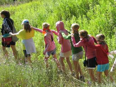 blind children hiking image